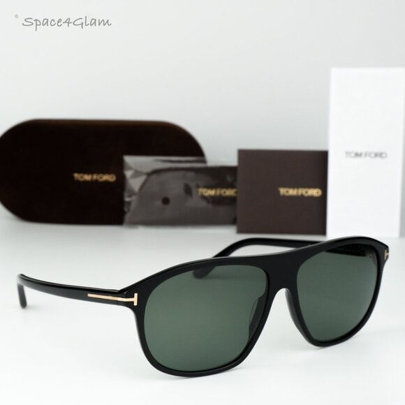 BRAND NEW Tom Ford Women Sunglasses Black Green Polar Pilot PRESCOTT FT1027 01R main image 6